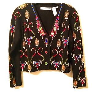 90’s Micheal Simon Beaded Sequined Rhinestoned Top